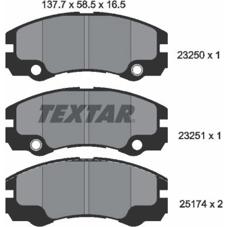 Bremsbelagsatz Opel P. Frontera 2325001 Bremsbelagsatz Opel P. Frontera 2325001