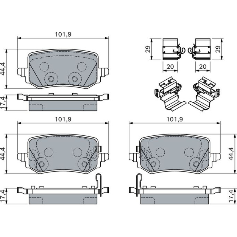 BOSCH Bremsbelagsatz, Scheibenbremse 0 986 460 161 BOSCH Bremsbelagsatz, Scheibenbremse 0 986 460 161