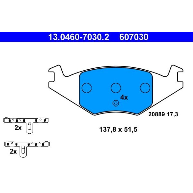 Bremsbelagsatz Vw P. Golf/Jetta/Polo 83-91 13.0460-7030.2 Bremsbelagsatz Vw P. Golf/Jetta/Polo 83-91 13.0460-7030.2