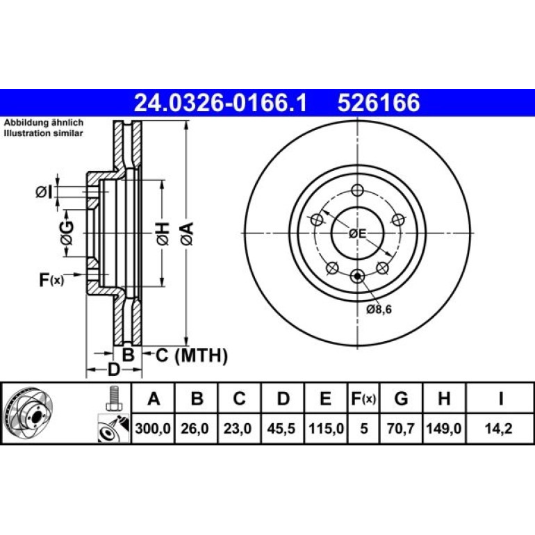 Bremsscheibe Opel P. Astra/Zafira 1.3-2.0 Cdti 09- Power Disc 24.0326-0166.1 Bremsscheibe Opel P. Astra/Zafira 1.3-2.0 Cdti 09- Power Disc 24.0326-0166.1