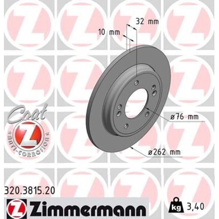 ZIMMERMANN Bremsscheibe 320.3815.20 ZIMMERMANN Bremsscheibe 320.3815.20