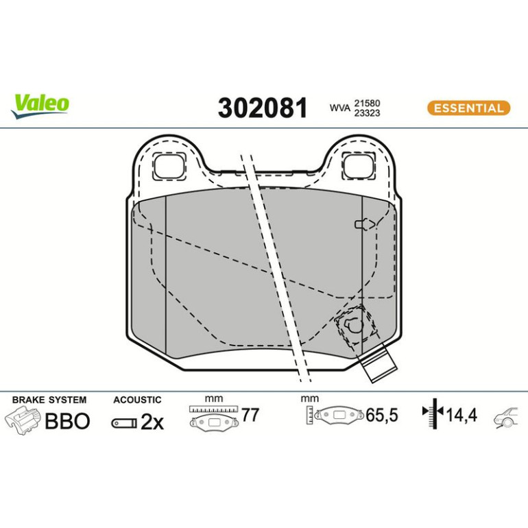 VALEO Bremsbeläge 302081 VALEO Bremsbeläge 302081