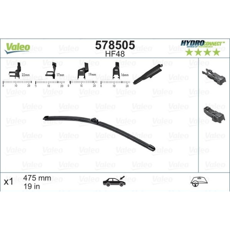 VALEO HydroConnect Front LHD 48cm 578505 VALEO HydroConnect Front LHD 48cm 578505