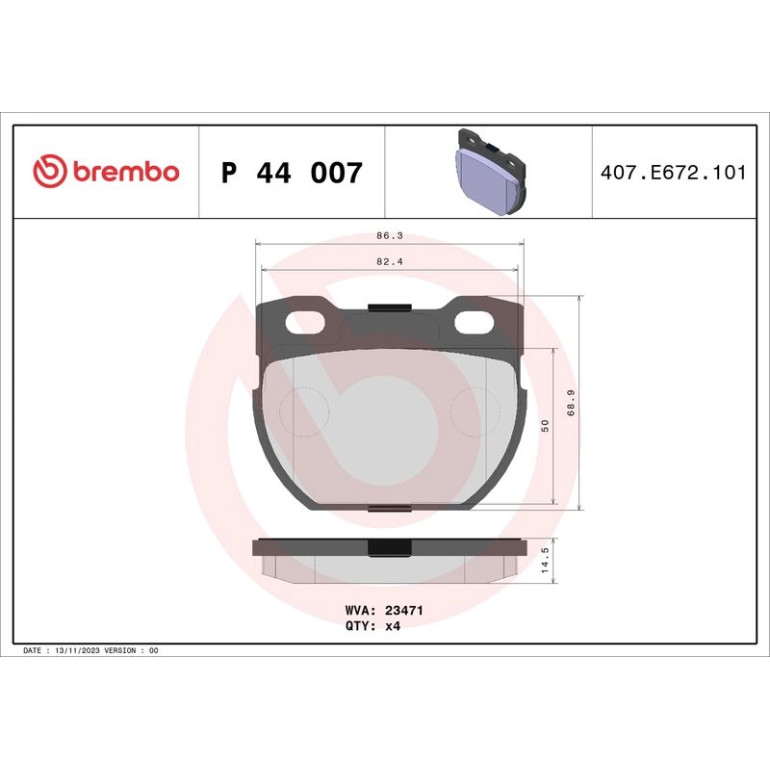 BREMBO Bremsklötze HA P 44 007 BREMBO Bremsklötze HA P 44 007