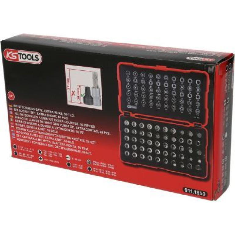 KS TOOLS ZESTAW KLUCZY NASADOWYCH 1/4 EKSTRA KRÓTKIE, 50SZT 911.1850 KS TOOLS ZESTAW KLUCZY NASADOWYCH 1/4 EKSTRA KRÓTKIE, 50SZT 911.1850