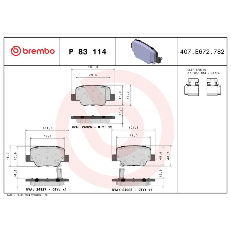 BREMBO Bremsklötze HA P 83 114 BREMBO Bremsklötze HA P 83 114