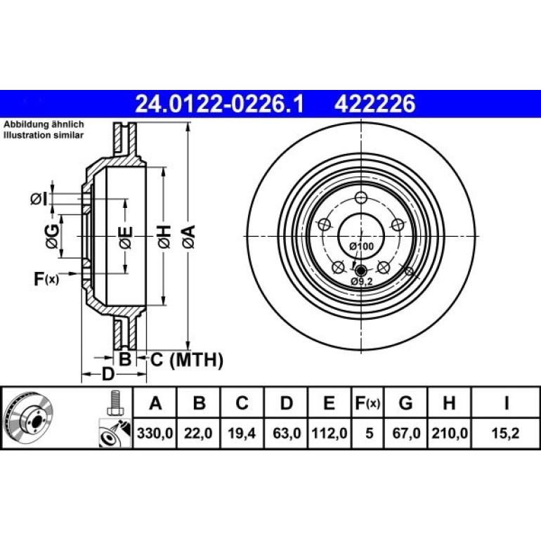 Bremsscheibe Db T. W164/W251 05 24.0122-0226.1 Bremsscheibe Db T. W164/W251 05 24.0122-0226.1