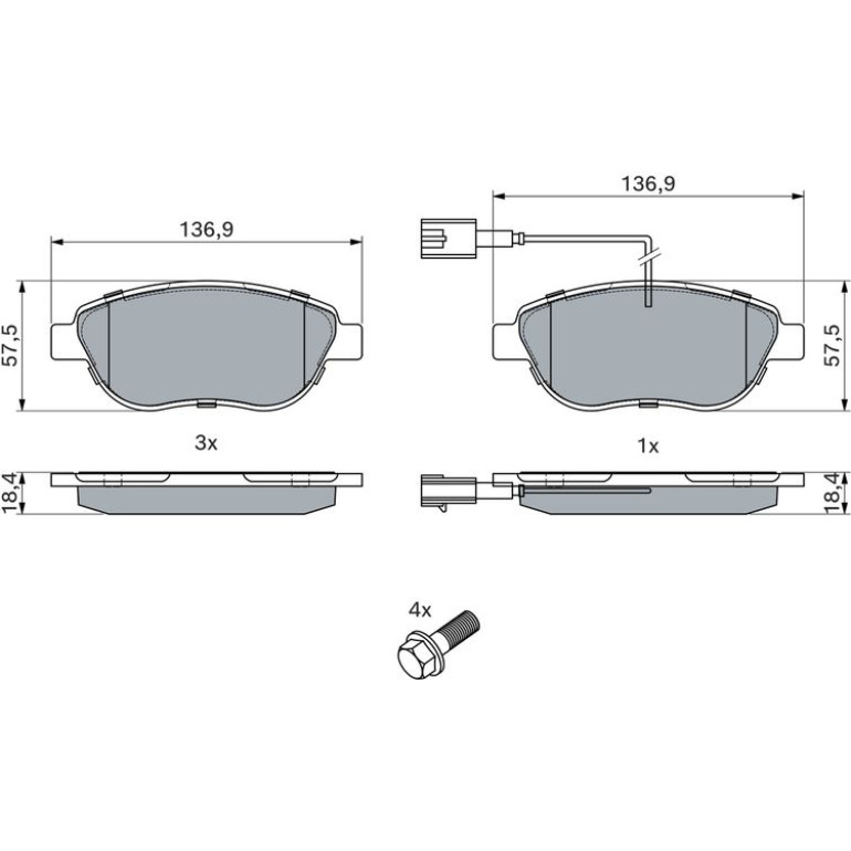 Bosch Bremsbelagsatz Scheibenbremse 0 986 TB2 961 Bosch Bremsbelagsatz Scheibenbremse 0 986 TB2 961