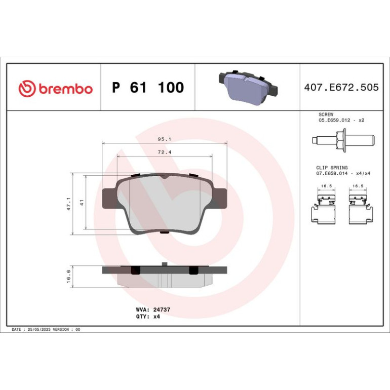 BREMBO Bremsklötze HA P 61 100
