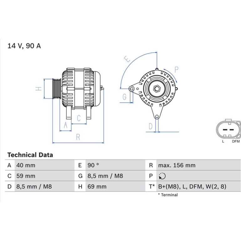 Lichtmaschine 0 986 046 050
