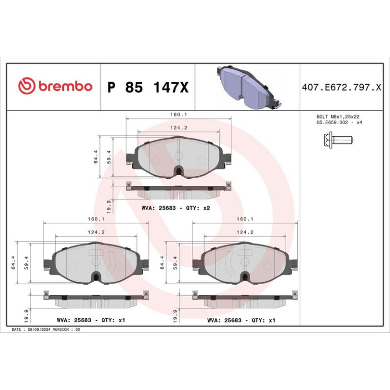 BREMBO Bremsklötze VA/HA P 85 147X BREMBO Bremsklötze VA/HA P 85 147X