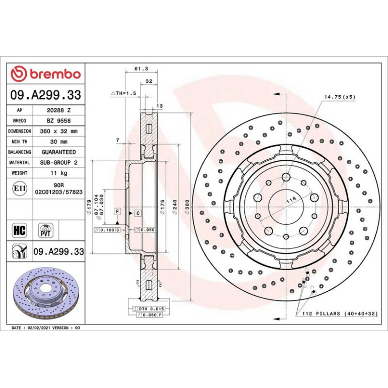 Bremsscheibe VA 09.A299.33 Bremsscheibe VA 09.A299.33