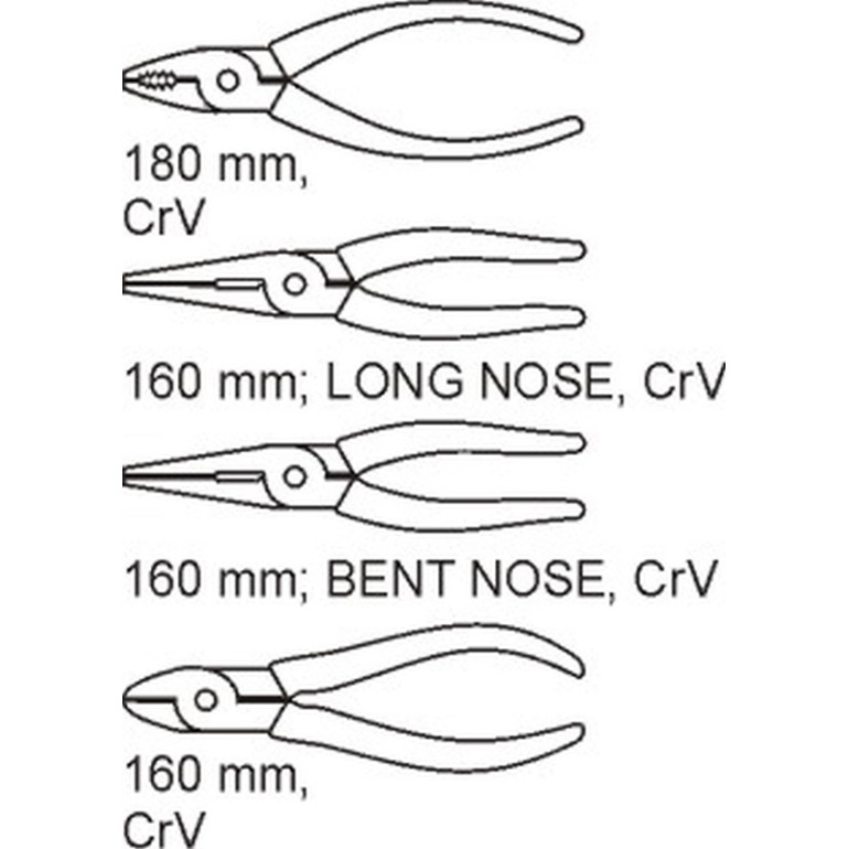 Zangen 4-Tlg. In Schubladeneinlage YT-5534 Zangen 4-Tlg. In Schubladeneinlage YT-5534