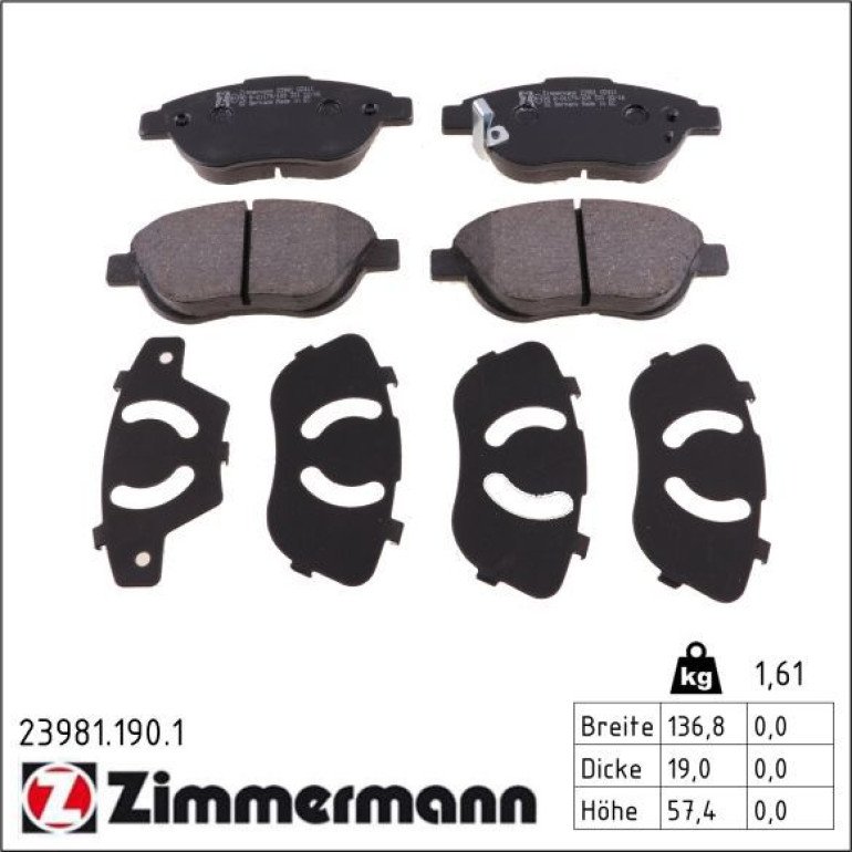 ZIMMERMANN Bremsbeläge 23981.190.1 ZIMMERMANN Bremsbeläge 23981.190.1