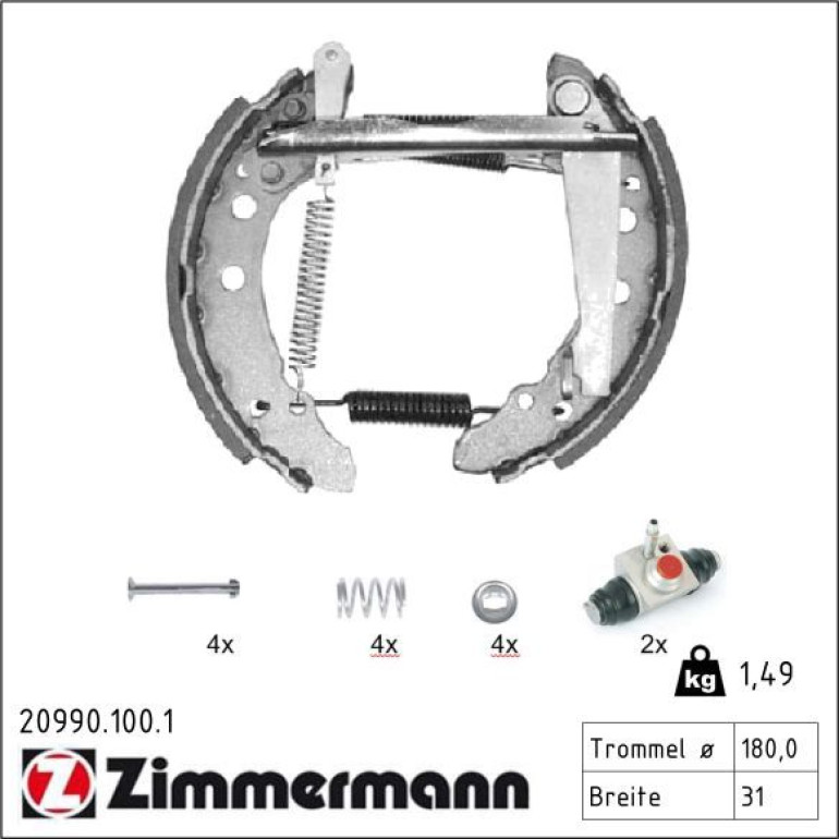 ZIMMERMANN Bremsbacken 20990.100.1 ZIMMERMANN Bremsbacken 20990.100.1