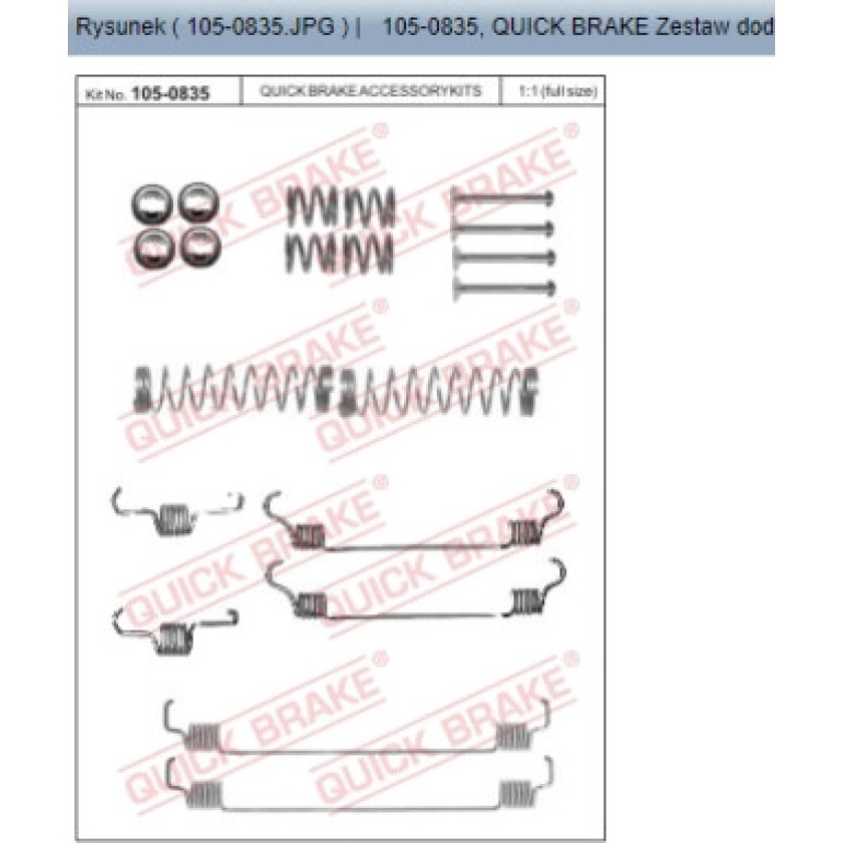 391-0835 Montagesatz f.Bremsbacken 105-0835 391-0835 Montagesatz f.Bremsbacken 105-0835