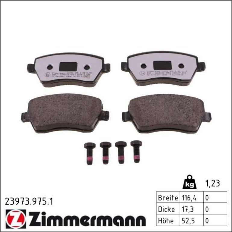 ZIMMERMANN Bremsbeläge 23973.975.1 ZIMMERMANN Bremsbeläge 23973.975.1