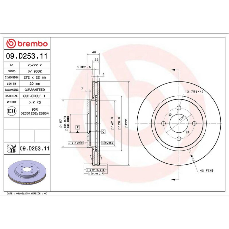 Bremsscheibe VA 09.D253.11 Bremsscheibe VA 09.D253.11
