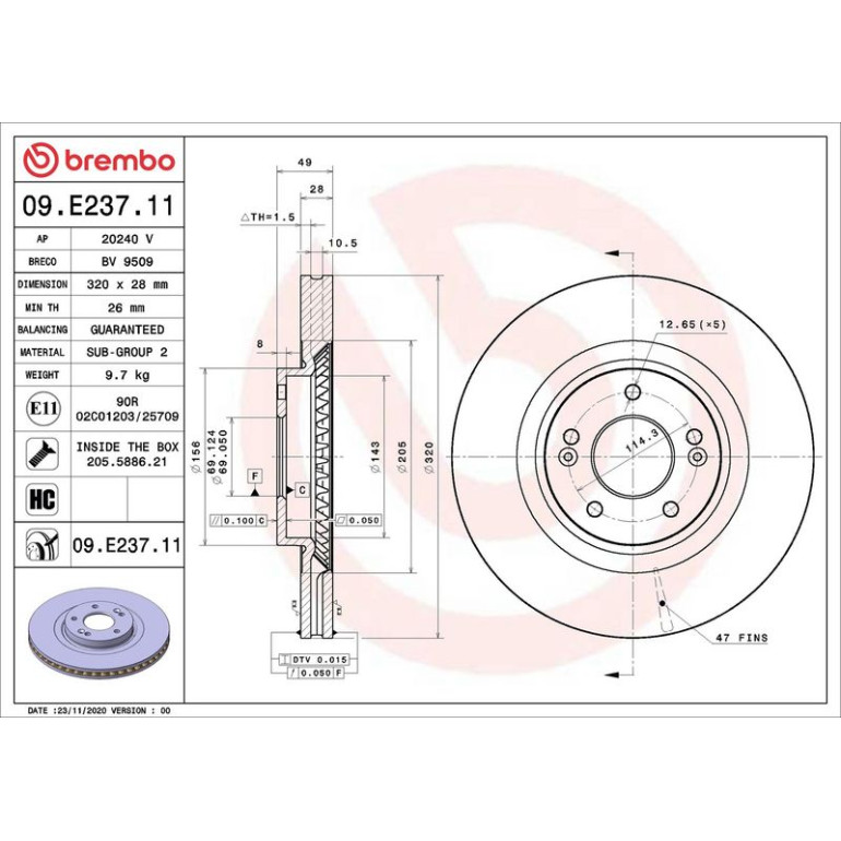 Bremsscheibe VA 09.E237.11 Bremsscheibe VA 09.E237.11