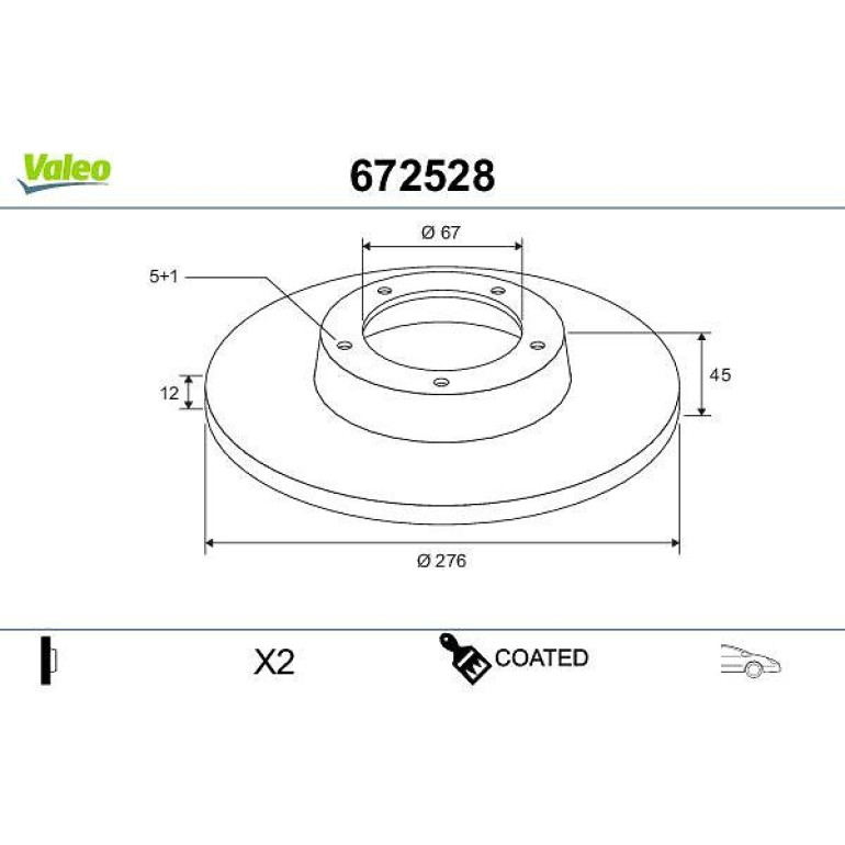 VALEO Bremsscheibe 672528 VALEO Bremsscheibe 672528