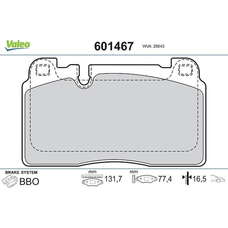 VALEO Bremsbeläge 601467