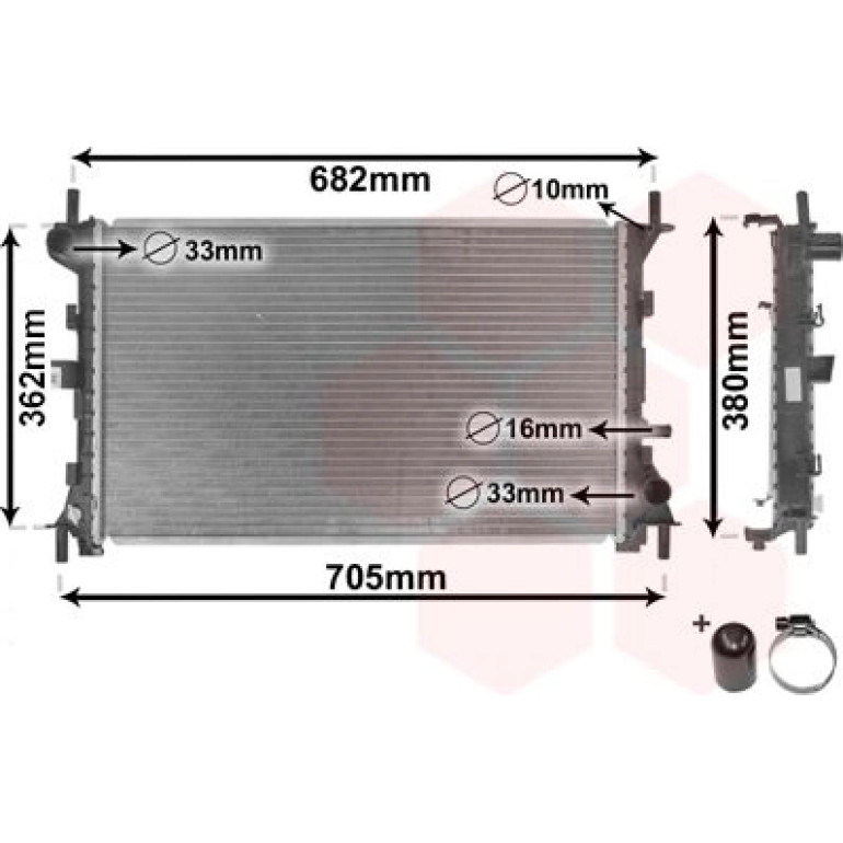 VAN WEZEL Kühler, Motorkühlung 18002264 VAN WEZEL Kühler, Motorkühlung 18002264