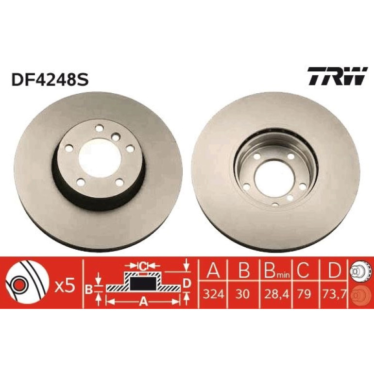 11 481 045 Bremsscheibe VA DF4248S 11 481 045 Bremsscheibe VA DF4248S