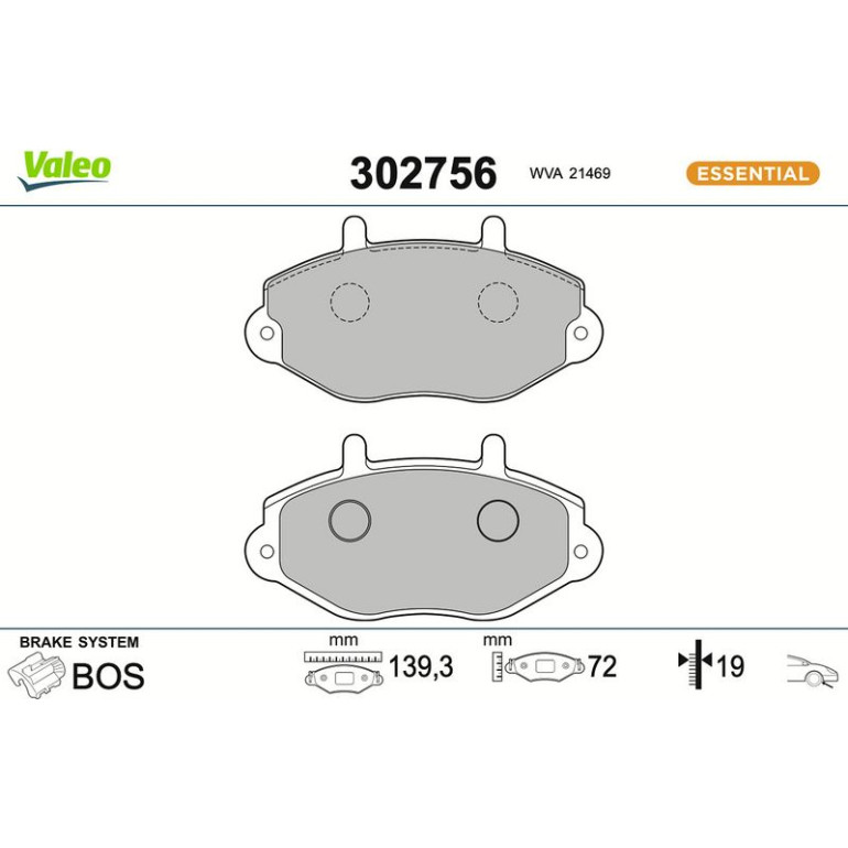 VALEO Bremsbeläge 302756 VALEO Bremsbeläge 302756