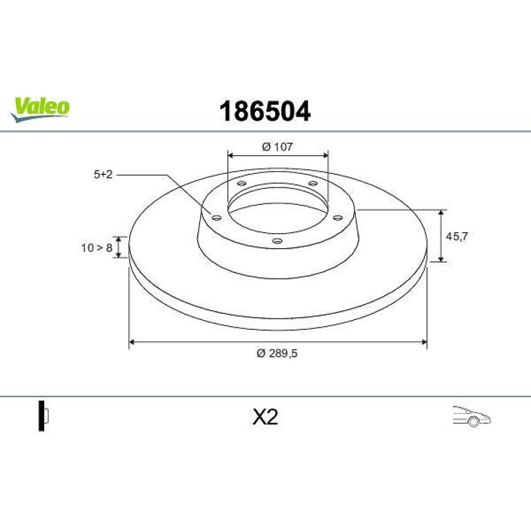 VALEO Bremsscheibe 186504 VALEO Bremsscheibe 186504