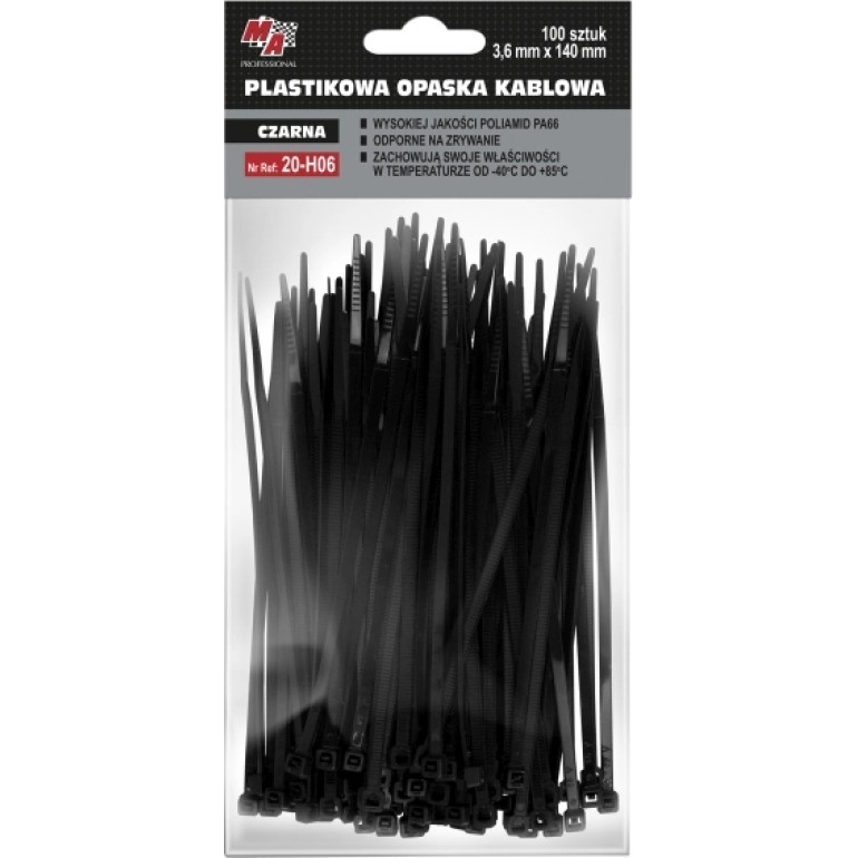 MOJE AUTO AMT20-H06 Kabelbinder 3,6 x 140 (1 Pack 100 Stück) Schwarz MOJE AUTO AMT20-H06 Kabelbinder 3,6 x 140 (1 Pack 100 Stück) Schwarz