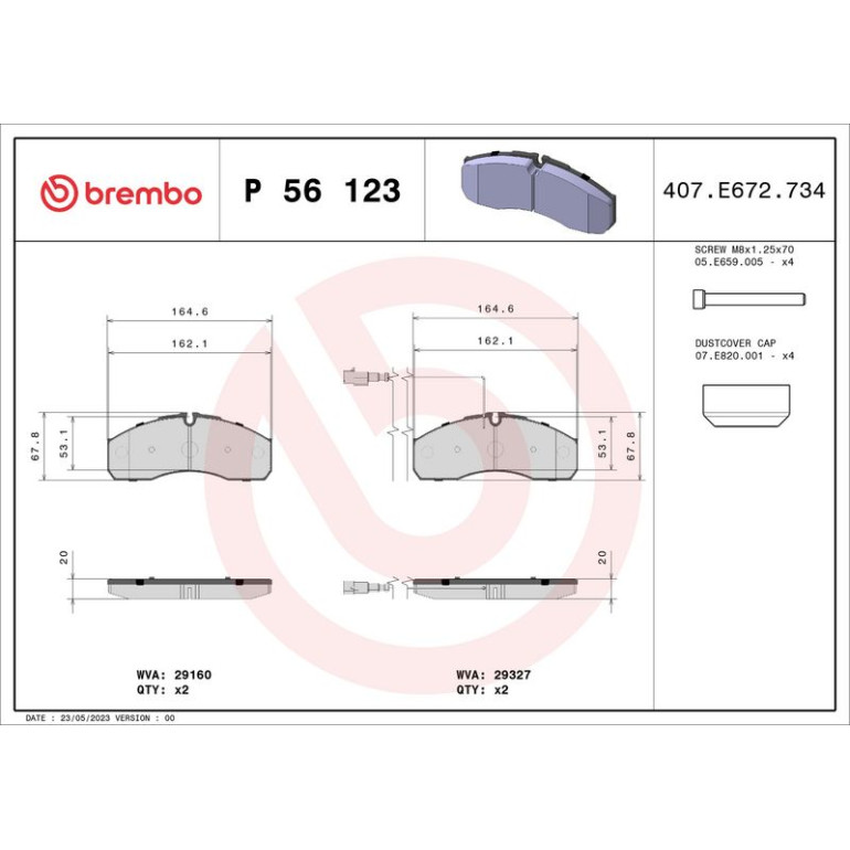 BREMBO Bremsklötze VA P 56 123 BREMBO Bremsklötze VA P 56 123