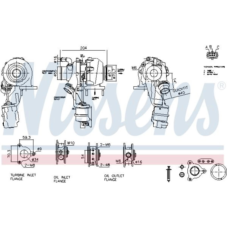 NISSENS Turbolader 93509 NISSENS Turbolader 93509