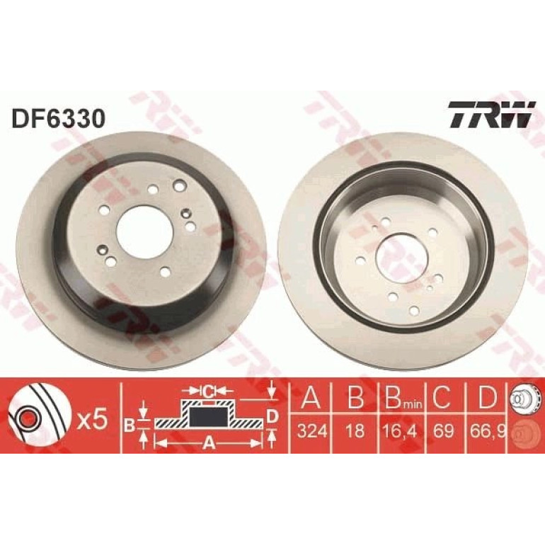 80 482 021 Bremsscheibe HA DF6330 80 482 021 Bremsscheibe HA DF6330
