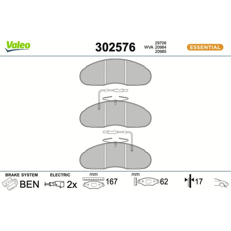VALEO Bremsbeläge 302576