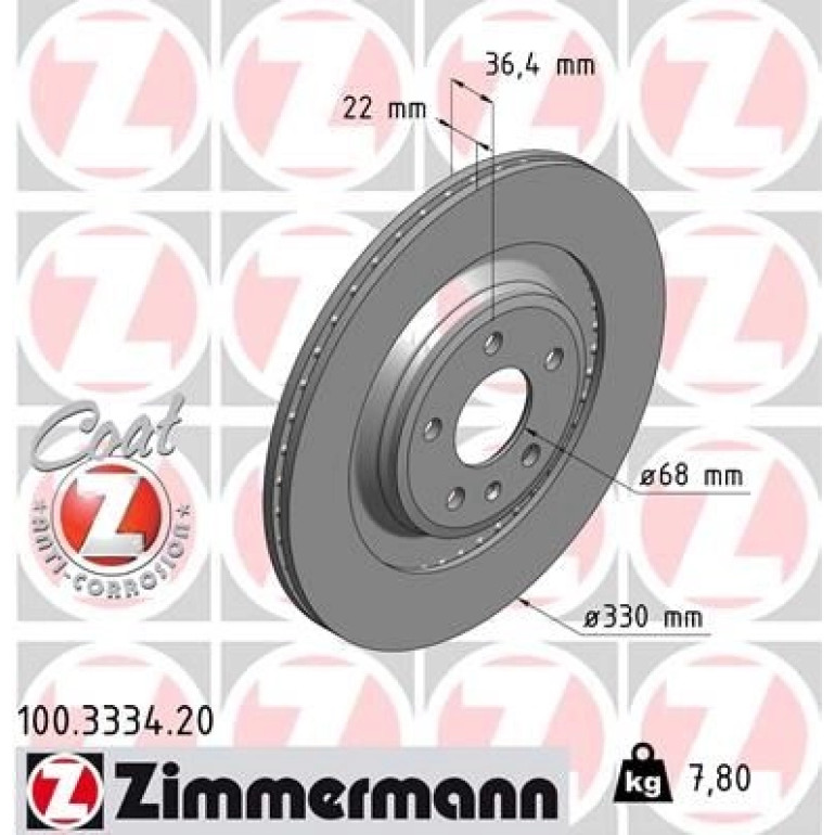 ZIMMERMANN Bremsscheibe 100.3334.20 ZIMMERMANN Bremsscheibe 100.3334.20