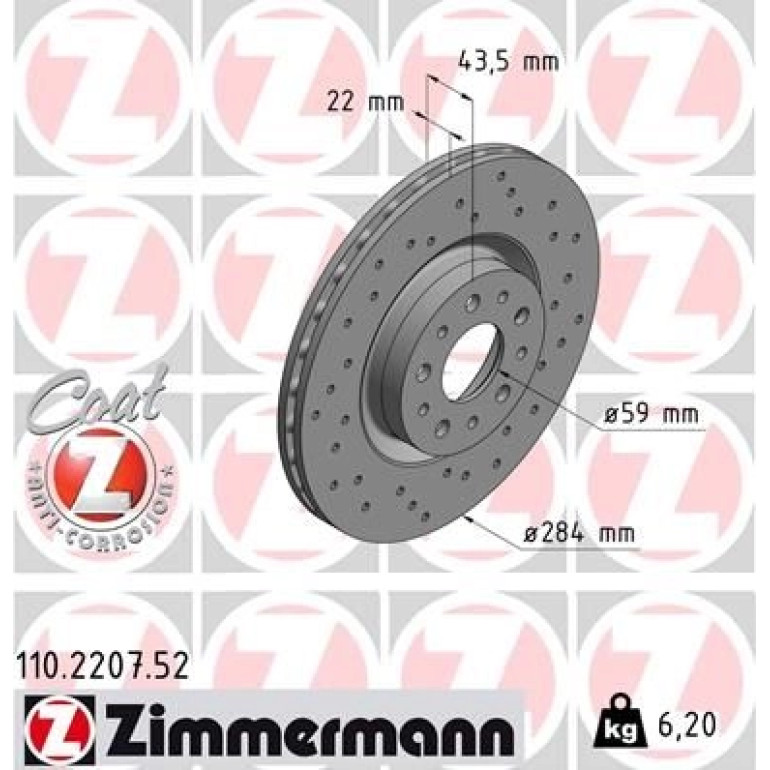 40 481 017 Sport Bremsscheibe VA Sport 110.2207.52 40 481 017 Sport Bremsscheibe VA Sport 110.2207.52