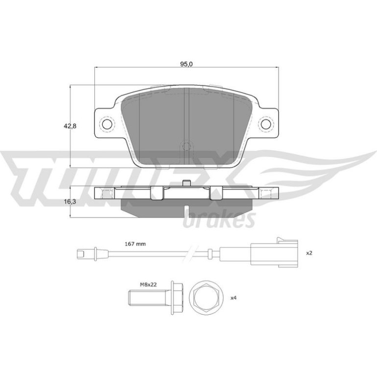 TOMEX brakes Bremsbelagsatz, Scheibenbremse TX 12-511 TOMEX brakes Bremsbelagsatz, Scheibenbremse TX 12-511