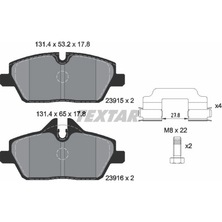 Bremsbelagsatz Bmw S. 1/2 1.6-2.0 03 2391503 Bremsbelagsatz Bmw S. 1/2 1.6-2.0 03 2391503