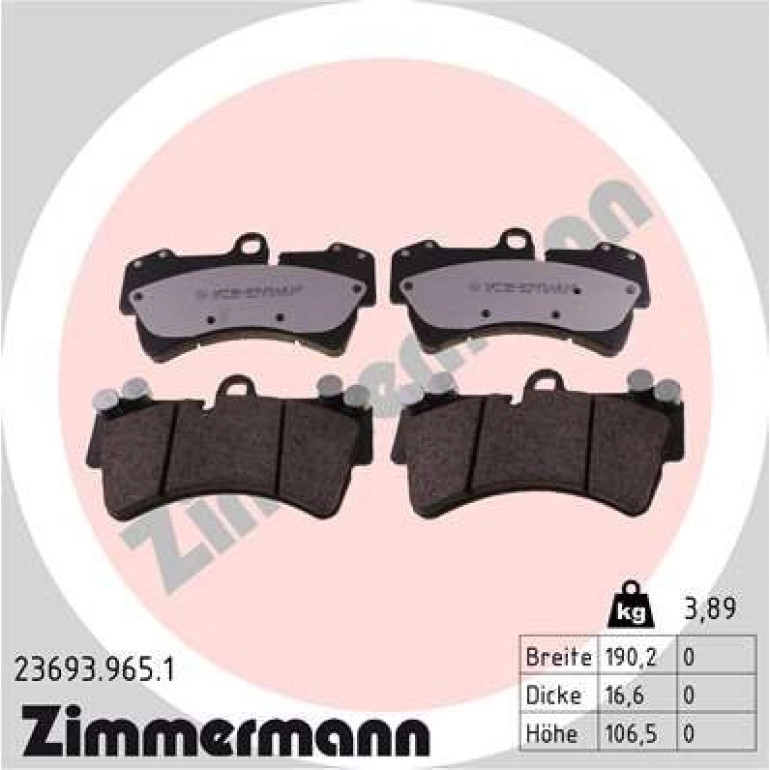 ZIMMERMANN Bremsbeläge 23693.965.1