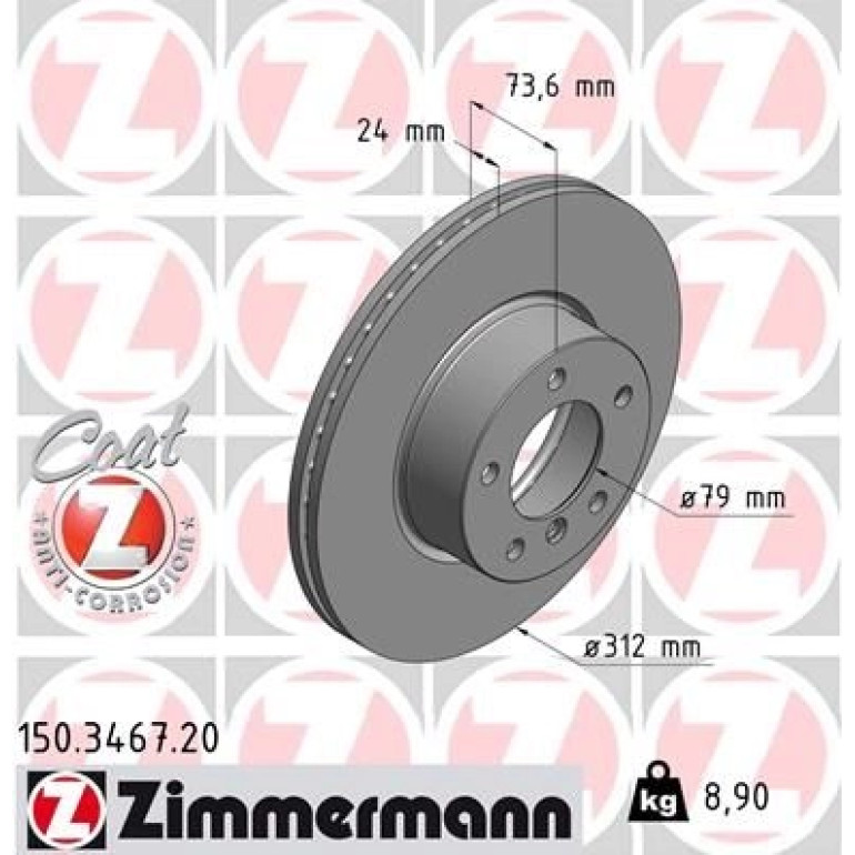 ZIMMERMANN Bremsscheibe 150.3467.20 ZIMMERMANN Bremsscheibe 150.3467.20