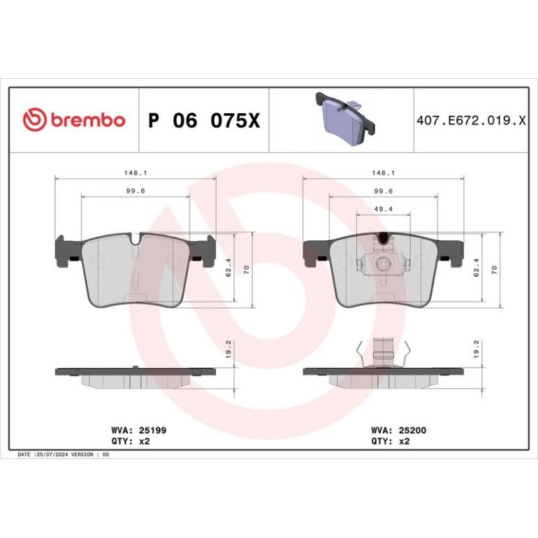 BREMBO Bremsklötze Xtra VA P 06 075X BREMBO Bremsklötze Xtra VA P 06 075X