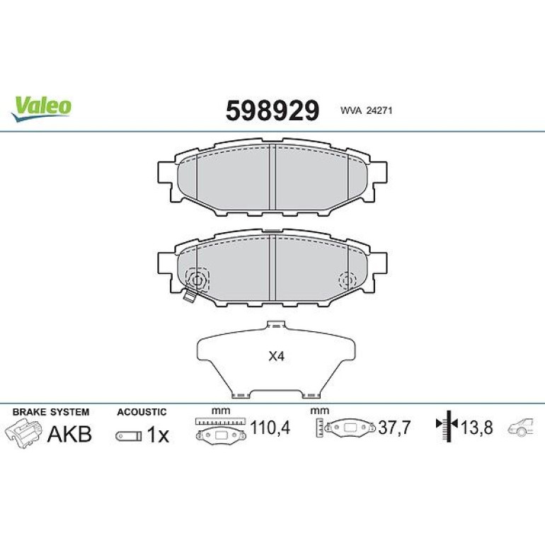 VALEO Bremsbeläge 598929 VALEO Bremsbeläge 598929