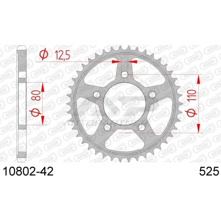 AFAM Kettenrad STAHL 10802-42 AFAM Kettenrad STAHL 10802-42