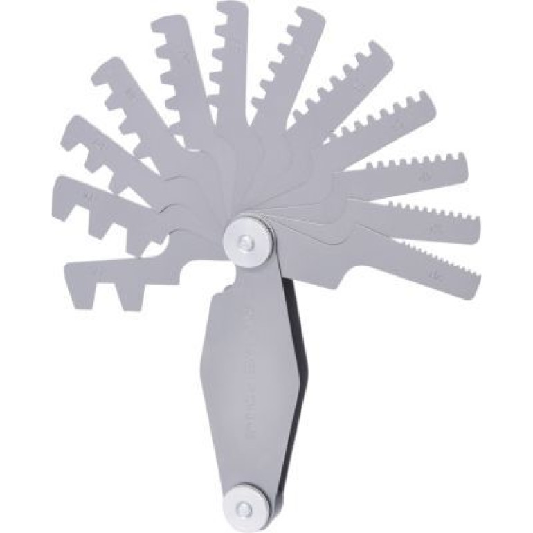 KS TOOLS Trapez-Gewindelehre aus Stahl, für 30°-Gewinde, 2–12 mm 300.0622 KS TOOLS Trapez-Gewindelehre aus Stahl, für 30°-Gewinde, 2–12 mm 300.0622