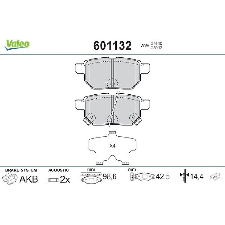 VALEO Bremsbeläge 601132 VALEO Bremsbeläge 601132