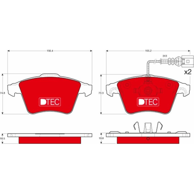 Bremsbelagsatz Vw P. Touareg 3.6-6.0 02-10 Dtec Cotec GDB1651DTE Bremsbelagsatz Vw P. Touareg 3.6-6.0 02-10 Dtec Cotec GDB1651DTE