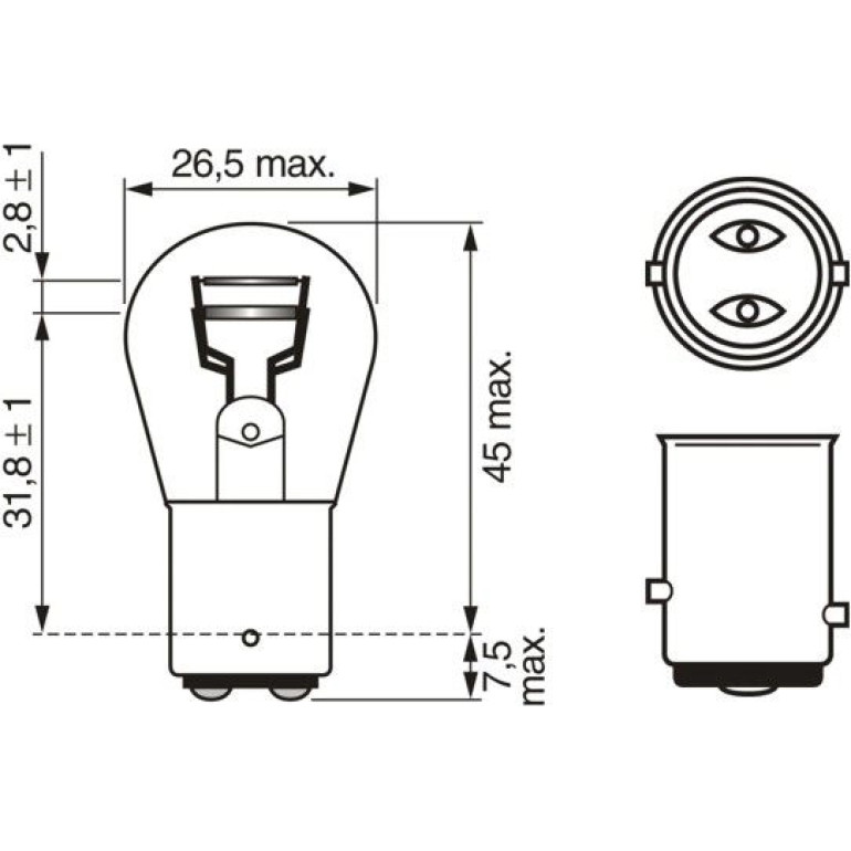 P21/5W 12V 21/5W PURE LIGHT 1987302202 P21/5W 12V 21/5W PURE LIGHT 1987302202