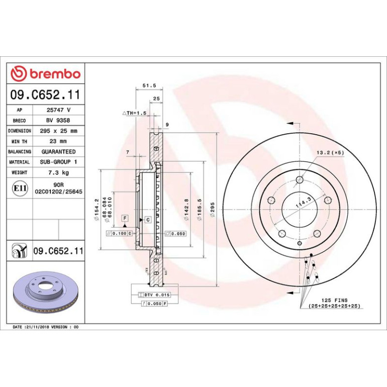 Bremsscheibe VA 09.C652.11 Bremsscheibe VA 09.C652.11
