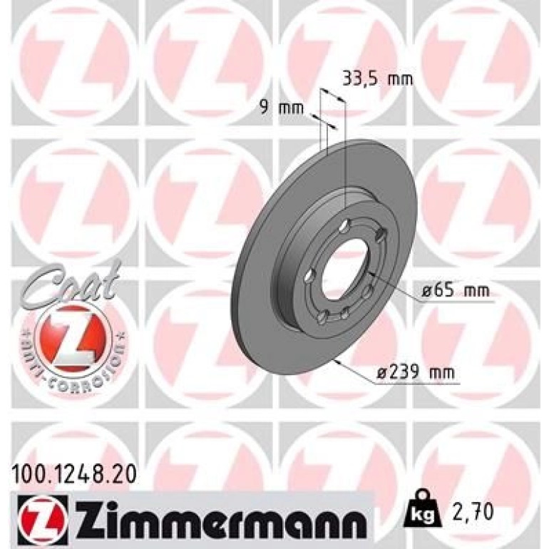 ZIMMERMANN Bremsscheibe 100.1248.20 ZIMMERMANN Bremsscheibe 100.1248.20