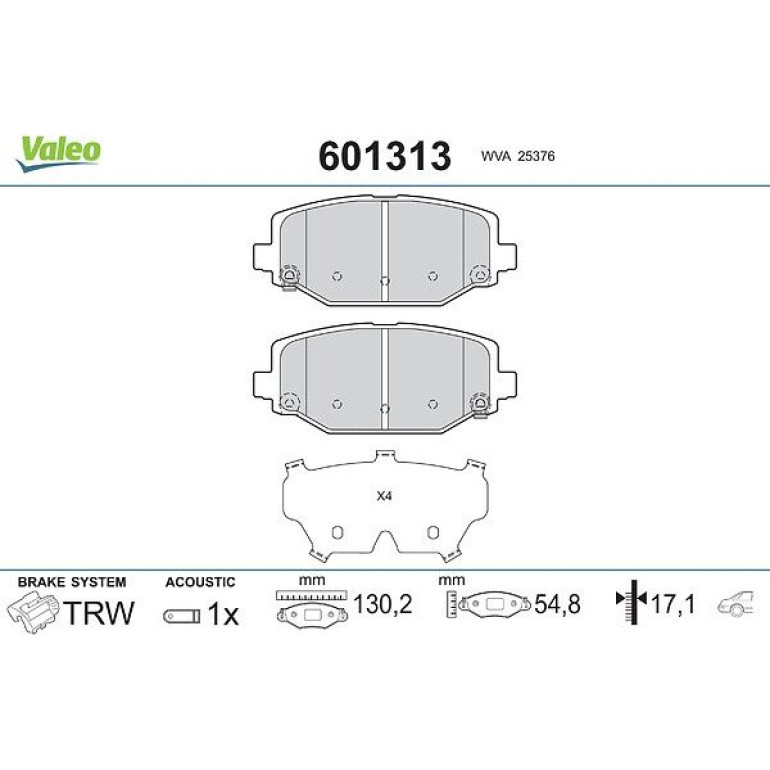 VALEO Bremsbeläge 601313 VALEO Bremsbeläge 601313